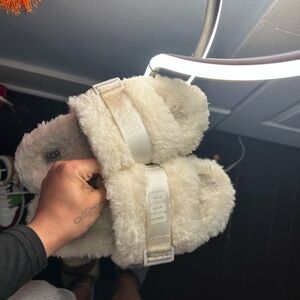 UGG Fluffy White Slippers